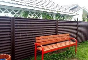 Фото горизонтального забора 8017 односторонний